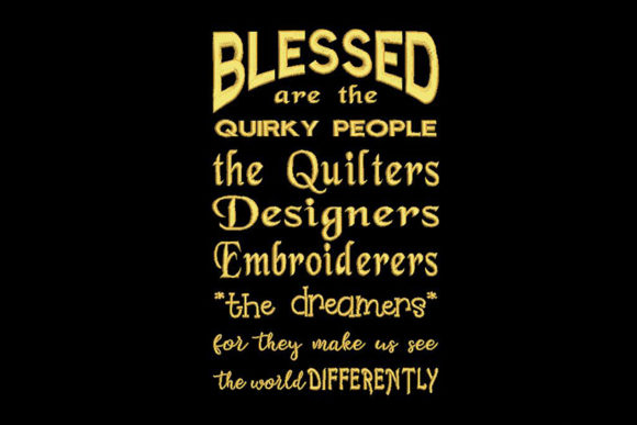 Artists Quote Embroidery Design