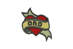 Dad Tattoo Embroidery Design