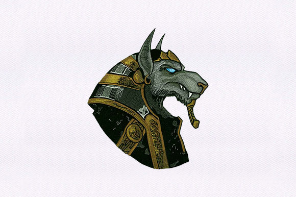 God Anubis Dog: A Unique Embroidery Design for Personalized Gifts