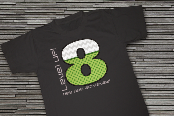 Level Up 8th Birthday Applique