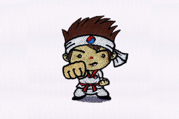 Martial Arts Kid Embroidery