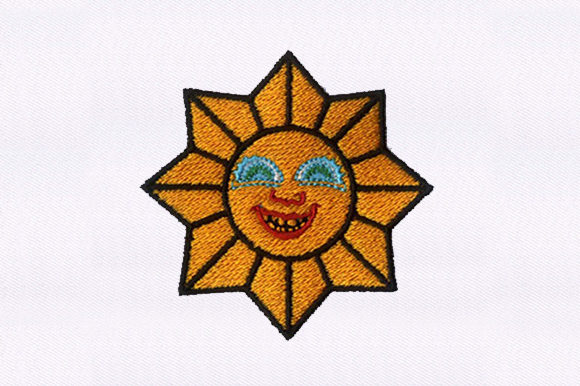 Smiling Sun Embroidery Design
