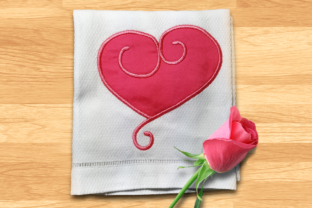 Swirly Valentine's Heart Applique